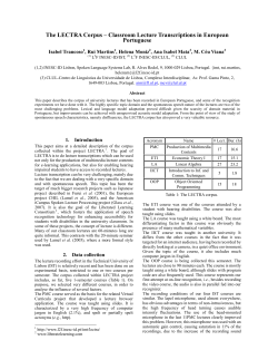 The LECTRA Corpus &ndash; Classroom Lecture Transcriptions in