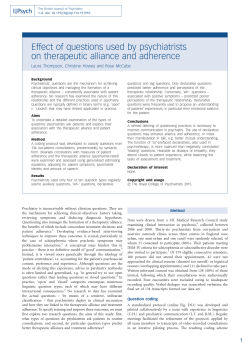 Effect of questions used by psychiatrists on therapeutic alliance and
