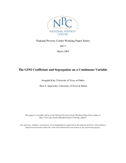 The GINI Coefficient and Segregation on a Continuous Variable