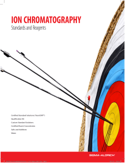 ION CHROMATOGRAPHY Standards and Reagents - Sigma