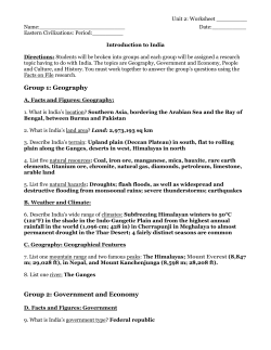 Group 1: Geography Group 2: Government and Economy