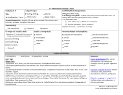 GT Differentiated Exemplar Lesson Grade Level: 5 Subject Area(s