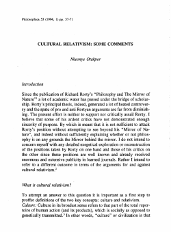 Cultural Relativism: Some Comments