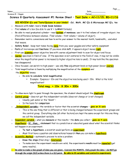 MP 1 Quarterly Assessment Study Guide KEY