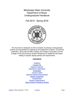 Mississippi State University Department of Music Undergraduate