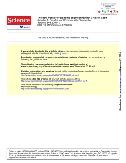 The new frontier of genome engineering with CRISPR-Cas9