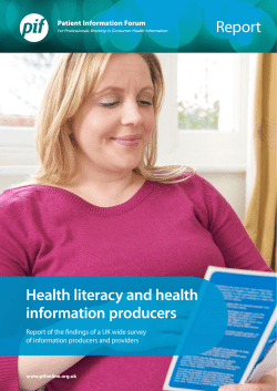 PiF Health Literacy Report - Patient Information Forum