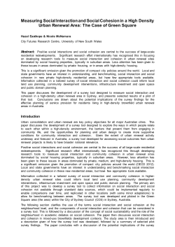 Measuring Social Interaction and Social Cohesion