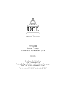 ARCL2001 Roman Coinage Second/third year half unit option