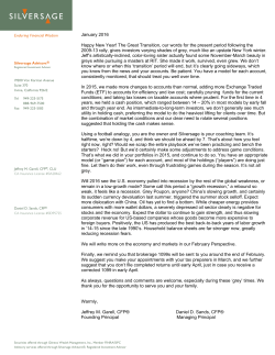 January 2016 Happy New Year! The Great Transition, our words for