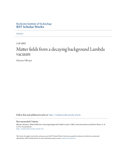 Matter fields from a decaying background Lambda vacuum