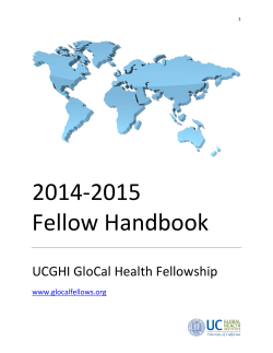 2014-2015 Fellow Handbook - GloCal Health Fellowship