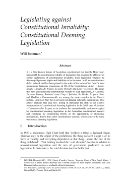 Constitutional Deeming Legislation