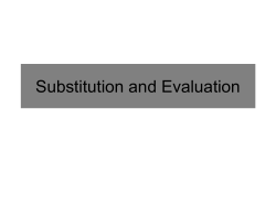 Substitution and Evaluation