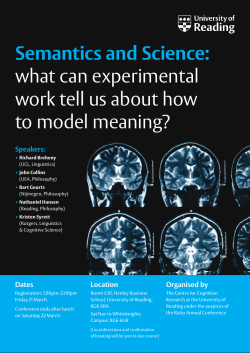 Semantics and Science: what can experimental work tell us about