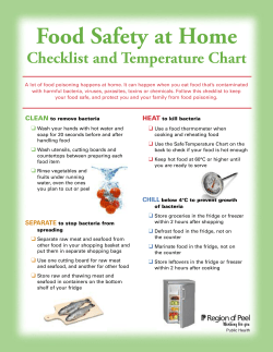 Food Safety at Home - Checklist and Temperature