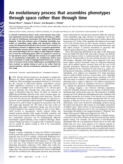 An evolutionary process that assembles phenotypes through space