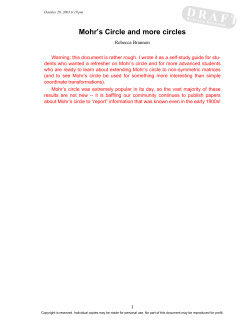 Mohr`s Circle and more circles - Mechanical Engineering | University