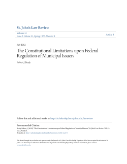 The Constitutional Limitations upon Federal Regulation of Municipal