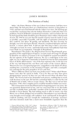 JAMES MORRIS [The Partition of India]