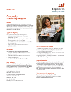 BHP Scholarship Application