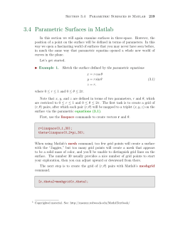 3.4 Parametric Surfaces in Matlab