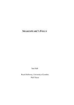shakespeare`s folly - Royal Holloway, University of London