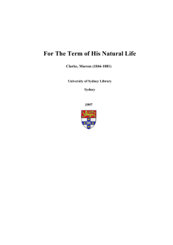 For The Term of His Natural Life