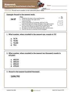 Example: Round to the nearest tenth. 1. What