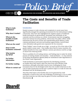 The Costs and Benefits of Trade Facilitation