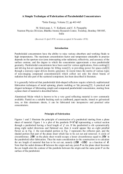 A Simple Technique of Fabrication of Paraboloidal Concentrators