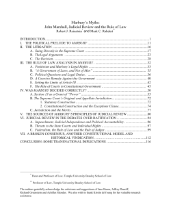 Marbury`s Myths: John Marshall, Judicial Review and the Rule of Law