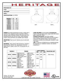 PREPARED BY: TYPE: JOB NAME: DATE: CERTIFICATION: UL