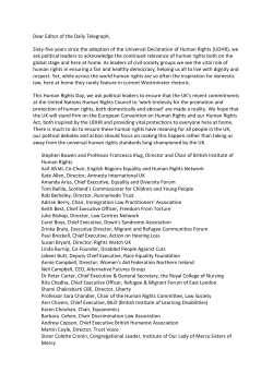 Letter published by the Daily Telegraph