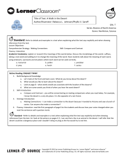 Title of Text: A Walk in the Desert Author