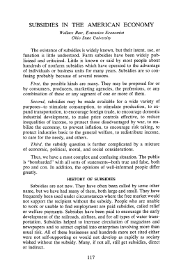 SUBSIDIES IN THE AMERICAN ECONOMY