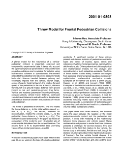 Throw Model for Frontal Pedestrian Collisions