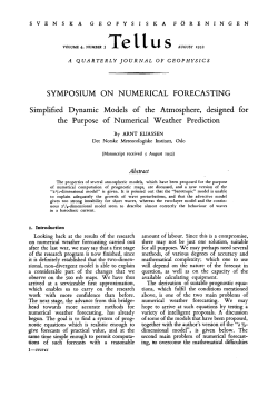 SYMPOSIUM ON NUMERICAL FORECASTING: Simplified Dynamic