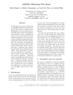 METER: MEasuring TExt Reuse - ACL Anthology Reference Corpus