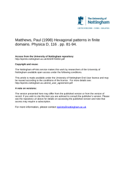 Matthews, Paul (1998) Hexagonal patterns in finite domains