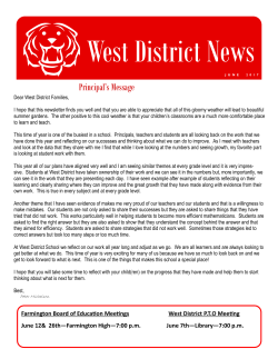 Principal`s Message - Farmington Public Schools