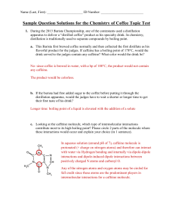 Solutions: Chemistry of Coffee