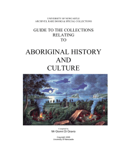 Guide to the Collections relating to Aboriginal History and Culture