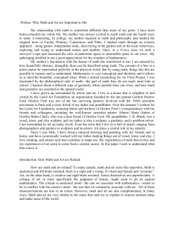 Preface: Why Math and Art are Important to Me My relationship with