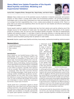 Heavy Metal Ions Uptake Properties of the Aquatic Weed Hydrilla
