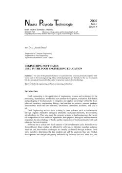 Engineering softwares used in the food engineering education.