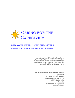 Caring for the Caregivers - World Federation for Mental Health