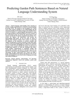 Predicting Garden Path Sentences Based on Natural Language