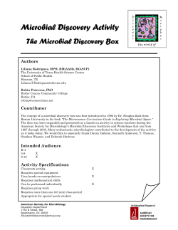 Microbial Discovery Activity The Microbial Discovery Box