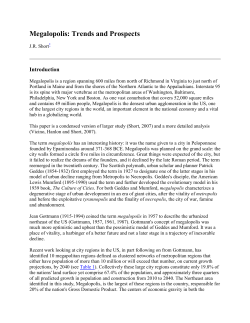 Megalopolis: Trends and Prospects - MD-SOAR
